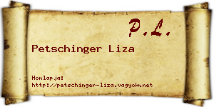 Petschinger Liza névjegykártya